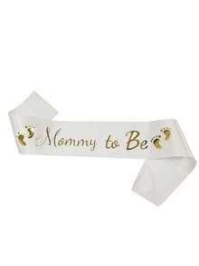 准妈妈水钻皇冠和准妈妈脚印肩带套装，适用于宝宝性别揭晓派对、迎婴派对、准妈妈礼物、迎婴派对礼品和装饰品