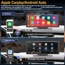 9.3inch Portable Car Screen With Wireless Apple Carplay Android Auto Mirror Link Dash Cam Front And Rear Reversing Monitor 1080P Backup Camera Split Screen/DVR Loop Recording/Voice Control/Bluetooth