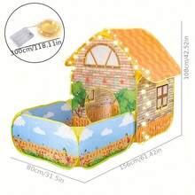 Children's Tent Garden Villa With Star Lights, Indoor And Outdoor Playhouse For Boys And Girls, Ocean Ball Pool Large Space Foldable Convenient Tent Cabin, Best Birthday Gift(Excluding Ocean Balls)