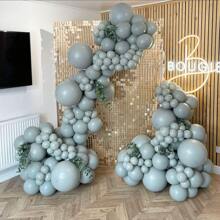 灰蓝色乳胶派对气球 5/10/12/18 英寸 -10/30/50/70/90 个圆形氦页岩哑光气球适用于淋浴、性别揭示、婚礼、生日、毕业、单身派对、退休 - 灰藍色 - 查看 3