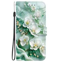 Funda de teléfono con estuche para tarjetas de piel sintética con tapa magnética con patrón de magnolia para Galaxy A12 A13 A14 A15 A16 A03 Core A04E A05s A06 A21S A22 5g A20e A23 4G A25 A26 A31 A32 5G A33 A34 A35 A36 A40 A40 A41 A50 A51 A52s A53 A54 A55 A56 A70 A71 4G - Multicolor - Ver 27