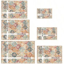 Moroccan Style Machine Washable Carpet For Living Room, Non-Slip Bedroom Rug, Corridor Mat, Vintage Patterned Carpet For Kitchen, Dining Room, Office - Morocco - View 5