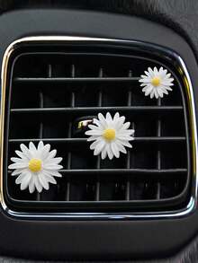 3pcs/Set White Daisy Air Freshener Clip, Car Vent Fragrance Diffuser (Without Fragrance Pads) - Multicolor - View 1