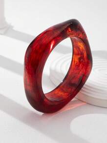 1 Pc America European Popular Geometric Resin Bangle Acrylic Cuff Bracelets Set , Women Jewelry Suitable For Daily Outfit , Party , Dating