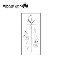 INKARTLINK Dark Sword Tattoo | Cold Weapons Totems | Waterproof, Long-Lasting 1-2 Weeks | Metal Effect Nail Art Perfect Match | Assassin's Creed / Gaming Style - Black - View 4