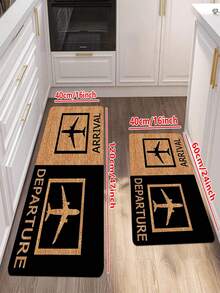 1/2 Pcs Jet Plane Takeoff & Landing Anti-Slip Doormat, Suitable For Entryway, Door Mat, Kitchen And Bathroom Home Decor - Kitchen Rug Set, Rectangular Rug, Home Decor - Multicolor - View 11