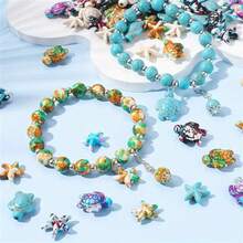 10/20/30/50/100pcs Assorted 3D Turquoise Sea Turtle Beads, Vibrant Natural Stone Jewelry Supplies, Suitable For DIY Bracelets, Necklaces, Earrings - Ocean Style Craft Series, Sea Turtle Jewelry - Multicolor - View 6