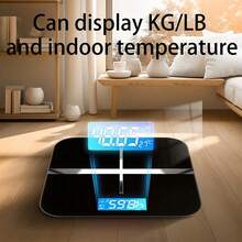 Multi-Function Smart Body Fat And Weight Scale, Bathroom Digital Scale With Tempered Glass Wide Platform, Precise & , Large Digits, Easy-Read Electronic Scale, LCD Display, 390lbs Capacity Bathroom Weight Scale, Connects To Mobile Devices To Receive Real-Time Data, Suitable For Home, Fitness, Outdoor - Pink - View 10