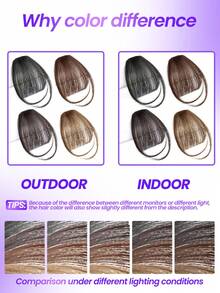 真人发刘海配鬓角真发刘海夹式假发女士薄空气刘海鬓角易于佩戴基本款式适合所有种族日常使用的发饰自然色和黑色棕色和金色