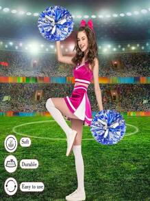 1 Stück silberfarbener Cheerleading Farbblumen-Pompon für Bankette, Fußball, Basketball, Sportveranstaltungen, Anfeuern
