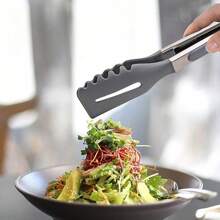 1pc Silicone High Heat Resistant Food Clip, Non-Stick Steak Tongs, Anti-Scald Food Clip, Suitable For Bbq, Salad, Pasta