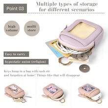 Mini Bag Carabiner Earphone Case Card Holder Transparent Window IC Card Holder Coin Purse Transit Card Holder Change Purse Small Item Box Coin Box Cute Fashionable For Women Wallet Mini Wallet Purse Wallet Coin Wallet - Multicolor - View 3