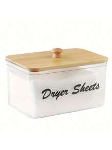 1pc Laundry Detergent Storage Box With Lid, Stores Absorbent Pads & Detergent Pods, Household Essential