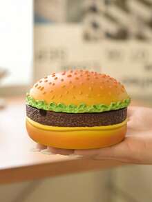 1pc Creative Ashtray, Cute Hamburger Shaped Ashtray, Desktop Portable Modern Ashtray, Suitable For Home Office Fashion Decoration Handmade Gift, A Surprise Small Gift For Girlfriends To Give To Boyfriends - Yellow - View 8