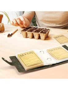 1 Set Garden Seed Storage & Organization Box, Seed Envelope Organizer Binder With 50pcs Self-Seal Seed Envelopes, Seed Packet Holder, Seed Saver Binder