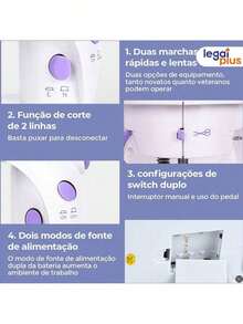 Mini Máquina Costura Portátil Com Pedal Elétrica Costureira Bivolt - Branco - Visão 2