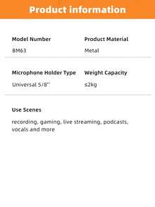 Microphone Boom Arm Stand, Metal Heavy Duty Mic Stand, Scissor Suspension Adjustable Boom Arm For Podcast Recording Streaming Gaming, With Desk Clamp, 5/8" Screw, Cable Ties-FIFINE BM63 White