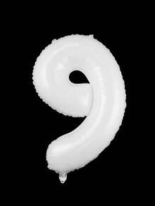1个32英寸白色数字铝箔气球，适用于一周岁生日派对、周年纪念、节日、服装道具 - 白色 - 查看 12