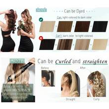 #6 Extensiones de cabello humano Remy para cola de caballo, rectas, color castaño claro, extensiones de cabello para cola de caballo envolvente para mujeres - S6 - Ver 11