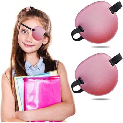 2PCS Eye Patch, Adjustable Eye Patches, Medical Eye Patch, Amblyopia Lazy Eye Patches For Left Or Right Eyes, Black