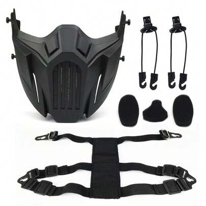 Máscara táctica media cara para exteriores, protección para caza, paintball, guerra de airsoft, protección para tiro