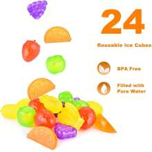 12/24 Reusable Plastic Ice Cubes – Washable & Freezable Ice Blocks For Smoothies, Coffee, Bars, Parties & Holiday Celebrations – Perfect For Christmas, Easter & Thanksgiving
