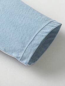 mini bala 男童纯棉甜甜圈印花撞色插肩袖上衣和七分裤睡衣套装（2件套） - 灰藍 - 查看 11