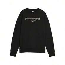 Puma 时尚刺绣徽标女式圆领长袖套头针织运动卫衣 62348201 - 黑色 - 查看 1