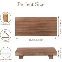 1pc Wood Pedestal Stand Display Stool For Bathroom Kitchen Sink Soap Tray Candle Plant Tray Perfect Farmhouse Decor For Bathroom And Kitchen Back To School