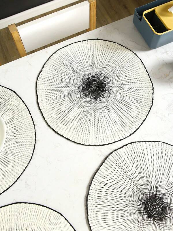 2pcs Natural Woven Placemats, Bohemian Placemats, Oval Lace Openwork Placemats, Suitable For Kitchen Dining Table, Indoor, Outdoor, Washable, Heat-Resistant Placemats, Wipeable Table Mats, Suitable For Camping, Festivals, Weddings, Parties