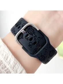 1 pieza Adorable correa de reloj de silicona con diseño tallado de tortuga marina de burbujas, compatible con 38/40/41/42/S10 42/44/45/46/49mm, estilo oceánico y de playa, compatible con correas Ultra2/SE/10/9/8/7/6/5/4/3/2/1, para mujer/hombre, accesorios de moda de reloj para mujer, correa/banda de smartwatch, regalo personalizado y de estilo único para el Día de San Valentín y el Día de la Madre