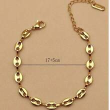 1 Stück Edelstahl Kaffee Bohnen Armband, exklusives 18 Karat Gold Halskette