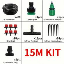 Automatic Drip Irrigation System, Mini Garden Drip Irrigation System With 1/4 Inch Pipe And Adjustable Atomizing Nozzle Sprinkler, Suitable For Automatic Watering Systems In Greenhouses, Courtyards, Lawns, And Plants - Multicolor - View 10