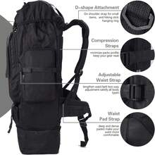 Mochila Táctica Multifuncional Para Exteriores De 100 L - Verde militar - Ver 5