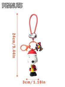 Peanuts 1 PIEZA Llavero con colgante dimensional de  con licencia oficial, serie de invierno, accesorio lindo y creativo de PVC para mochilas, teléfonos móviles, decoración de bolsos, llaveros de coche, regalos de cumpleaños y Navidad