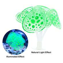 Soft Silicone Glowing Aquarium Simulation Coral With Sucker, Fluorescence Aquatic Artificial Water Plants For Fish Tank Decoration