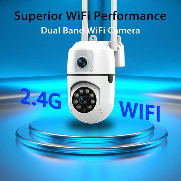 Cámara de seguridad de doble lente 2K, cámara WiFi para seguridad del hogar con detección de personas, seguimiento automático, alerta de IA inteligente, visión nocturna a color y comunicación bidireccional