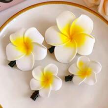 10 Stück gelbe Blumen Haarklammern seitlich Kunststoff Blütenblatt Haarspangen Mode süß Metall Haarklammern Frauen Strand Urlaub Haarzubehör Geschenke