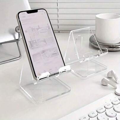 1pc Phone Holder, Desktop Phone Holder, Creative Acrylic Decorative Holder, Student Phone Holder