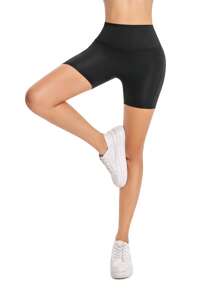 Women's Outdoor Cycling Yoga Leggings, High Waist Casual Shorts For Summer, Workout Skinny Pants With Pockets