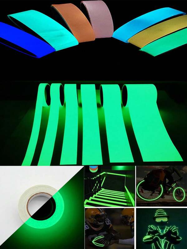 1 pièce de ruban adhésif de sécurité luminescent, ruban fluorescent vert, avertissement de sécurité, décoration de motif DIY, ruban luminescent, escaliers, scène, scooter, vélo, décoration de sécurité, 1 pièce de colle luminescente pour fabriquer des boules d'eau, combinaison de boules d'eau DIY variée (veuillez regarder attentivement la vidéo pour l'utilisation) Décoration de chambre Décoration murale Stickers muraux Stickers Stickers personnalisés