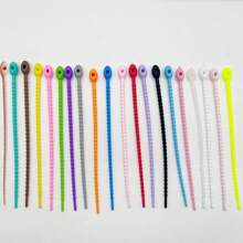 5pcs/10pcs Colorful Silicone Cable Tie Doll Decoration Cords, Random Color