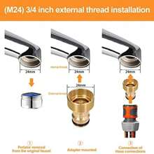 2pcs Garden Hose Quick Connector, M22x1 Female And M24x1 Male Threaded Brass Water Hose Adapter
