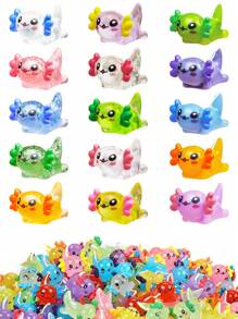 2/24/48 piezas Encantos de resina de mini ajolote, adornos de mini ajolote, figuras de animales diminutos para decoración de cumpleaños, fiesta, acuario, manualidades DIY y casa de muñecas