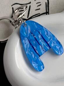 1 pieza Llavero de acrílico con patrón de onda de agua, estilo INS, accesorio colgante con diseño de piscina, regalo pequeño creativo