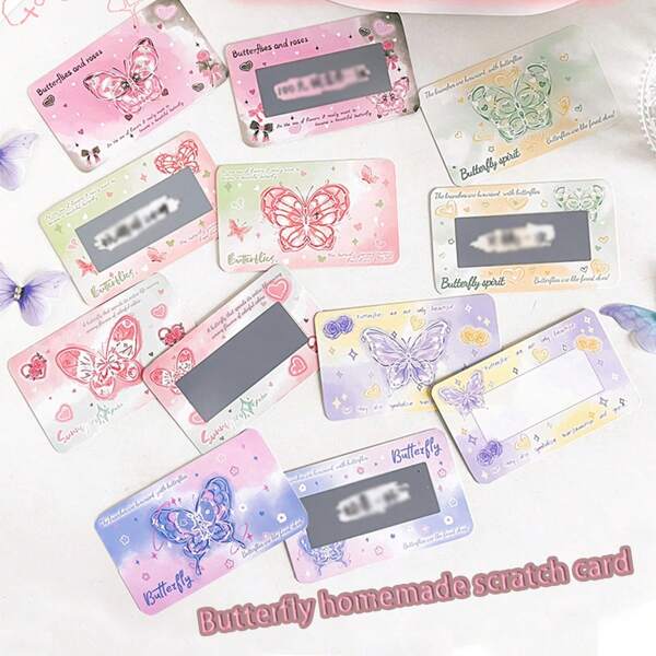 20pcs Homemade Creative Scratch Card Student Interactive Lottery Ticket School Supplies,Back To School