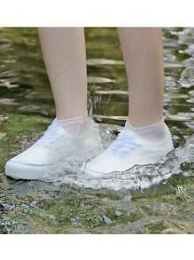 Wiederverwendbare Silikon Schuhüberzüge, wasserdicht, rutschfest, verstärkt und verschleißfest Silikon Schuhschützer für Damen und Herren, Silikon Outdoor Schuhüberzug, Latex Reit-Regenstiefel Überzug, wiederverwendbar staubdicht wasserdicht dick rutschfest verschleißfest Schuhüberzug, rutschfeste Gummi-Regenstiefel-Überschuhe, Outdoor Regentag Zubehör - Größen S/M/L verfügbar