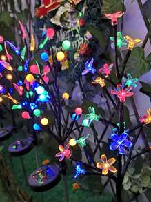 1 Stück Solar Kirschblüten-Licht, Solar Gartenbeleuchtung, 20 LED Außen-Rasenlicht, Hof-Dekoration, Garten-Landschaftsbeleuchtung