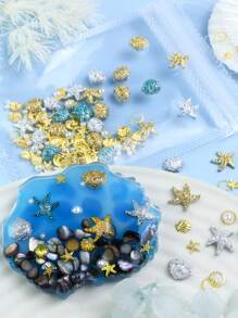 1 Bag Summer Ocean Theme Resin Crafts:Shells, Starfish Charms, For Art, Jewellery Making Supplies DIY Craft Projects