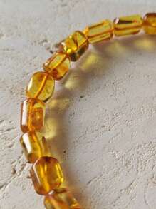 Natural Baltic Amber Beaded Bracelet For Couple's Bangle Therapy Vintage Gemstone Calm And Peace Organic Gem Nature Stone Jewelry Energy Gift